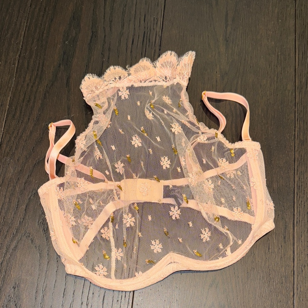 Agent Provocateur Pink Floral Lace Bralette